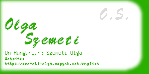 olga szemeti business card